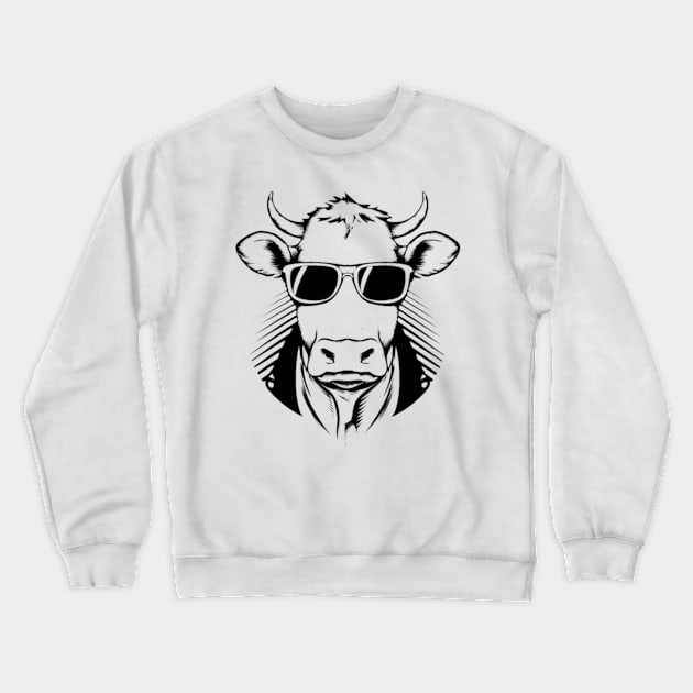 Cool Cow, Man Crewneck Sweatshirt by INLE Designs